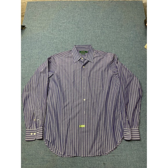 Lauren Ralph Lauren Other - Lauren Ralph Lauren Mens Purple White Striped Cotton Dress Shirt 15.5 34/35